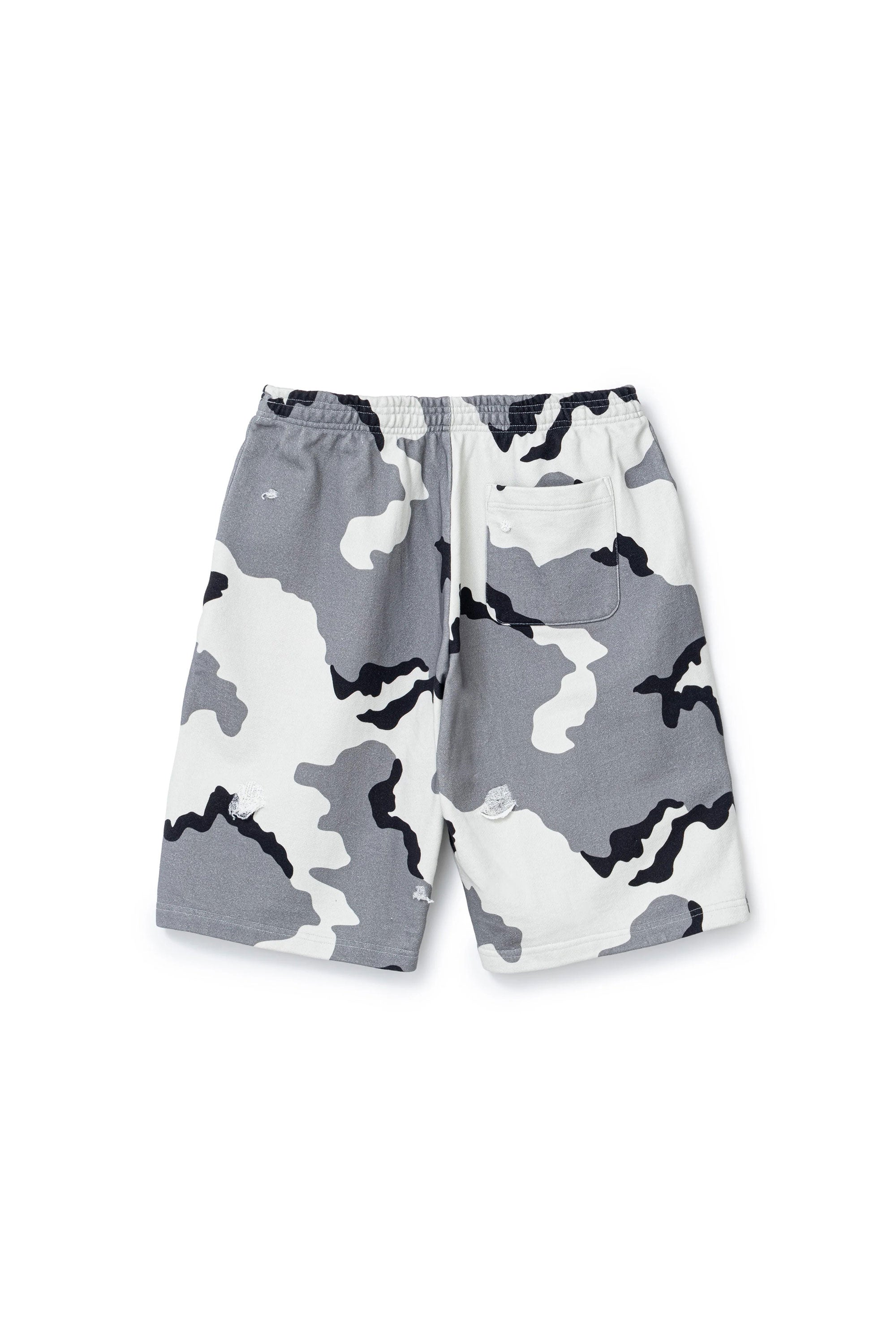 The Camo Sweat Short Grey available online with global shipping, and in PAM Stores Melbourne and Sydney.