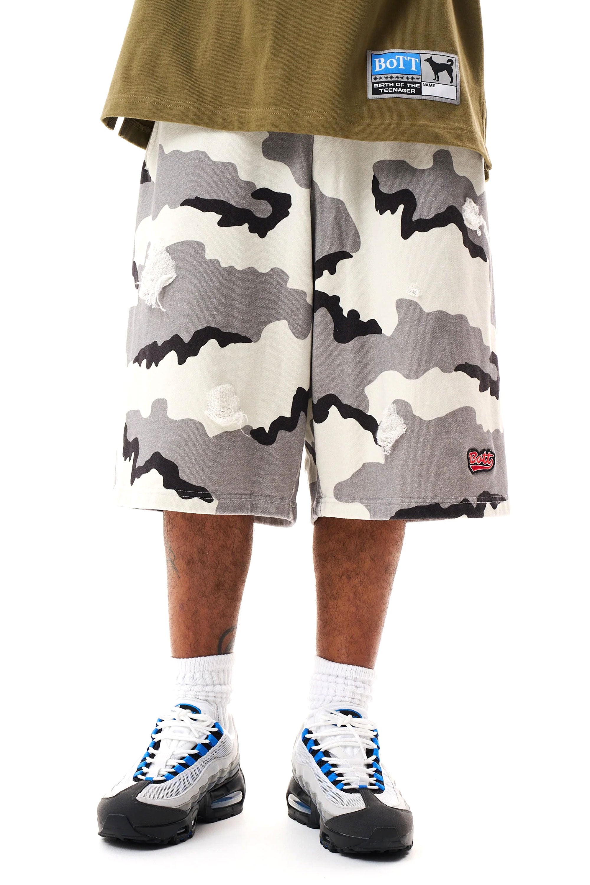 The Camo Sweat Short Grey available online with global shipping, and in PAM Stores Melbourne and Sydney.