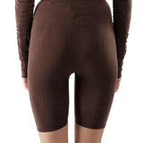 The Circular Biker Shorts Dark Brown available online with global shipping, and in PAM Stores Melbourne and Sydney.