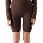 The Circular Biker Shorts Dark Brown available online with global shipping, and in PAM Stores Melbourne and Sydney.