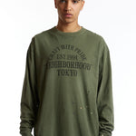 The NEIGHBORHOOD - DAMAGE LONGSLEEVE CREW OLIVE DRAB available online with global shipping, and in PAM Stores Melbourne and Sydney.