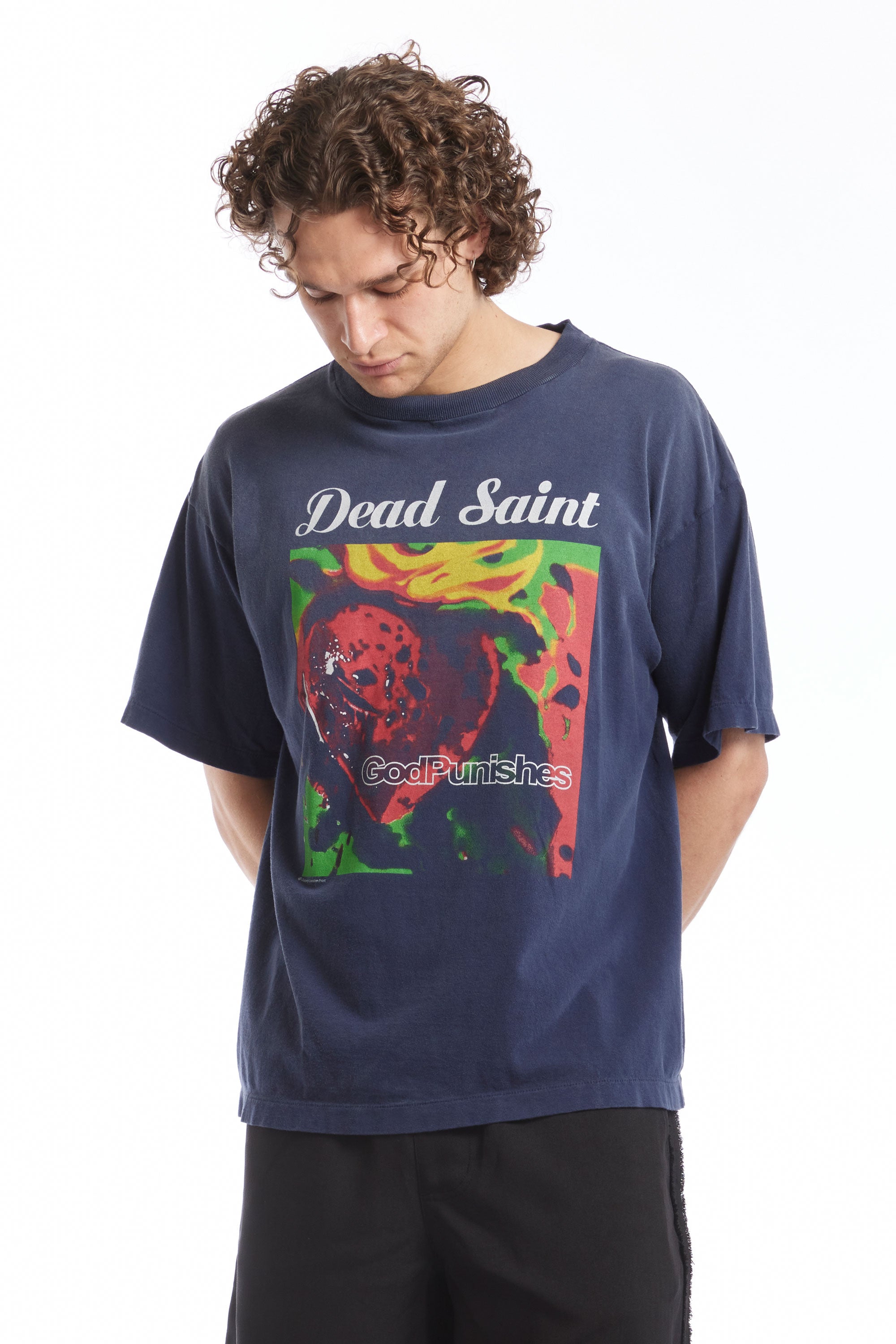 The DEAD SAINT SS TEE NAVY available online with global shipping, and in PAM Stores Melbourne and Sydney.