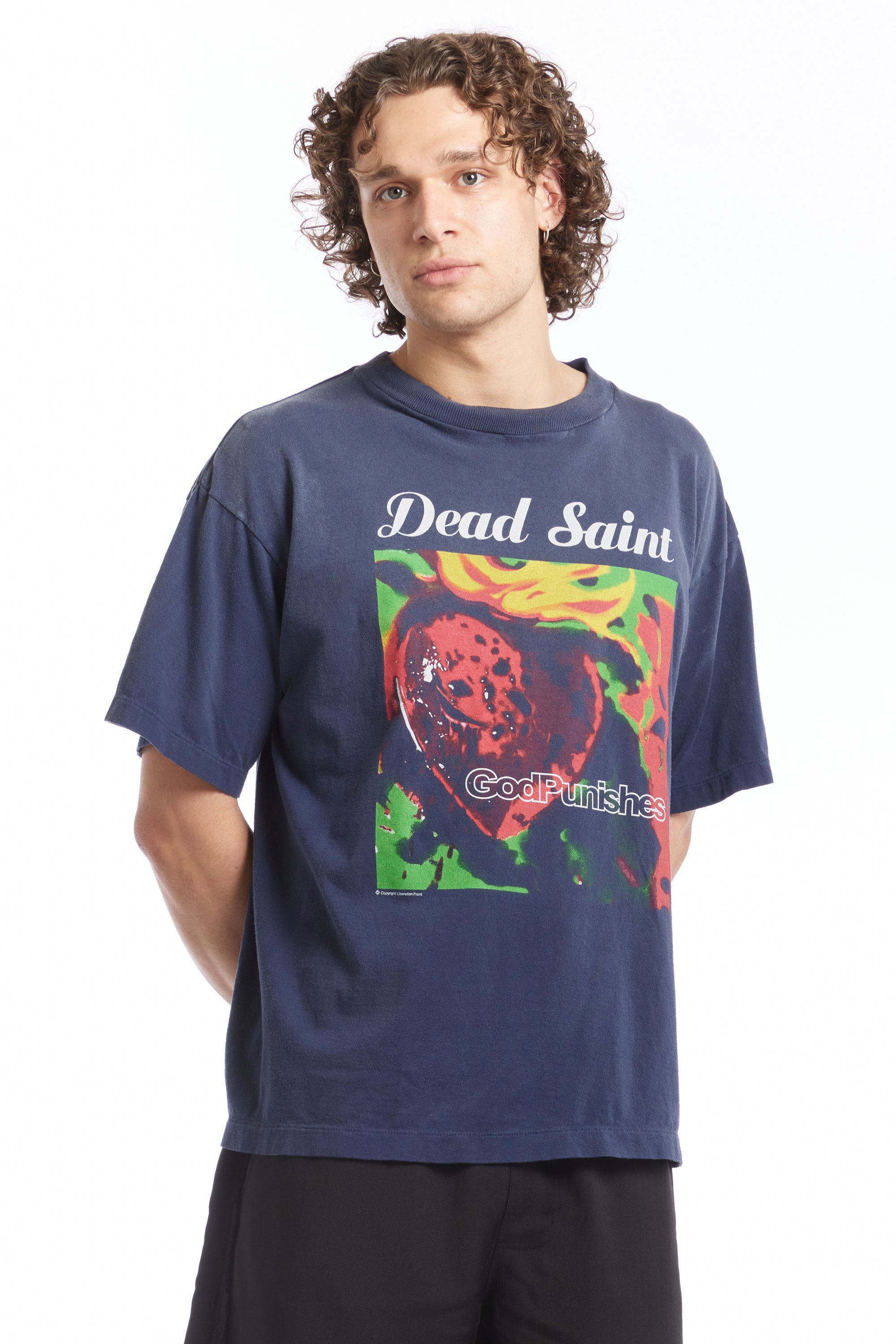 The DEAD SAINT SS TEE NAVY available online with global shipping, and in PAM Stores Melbourne and Sydney.