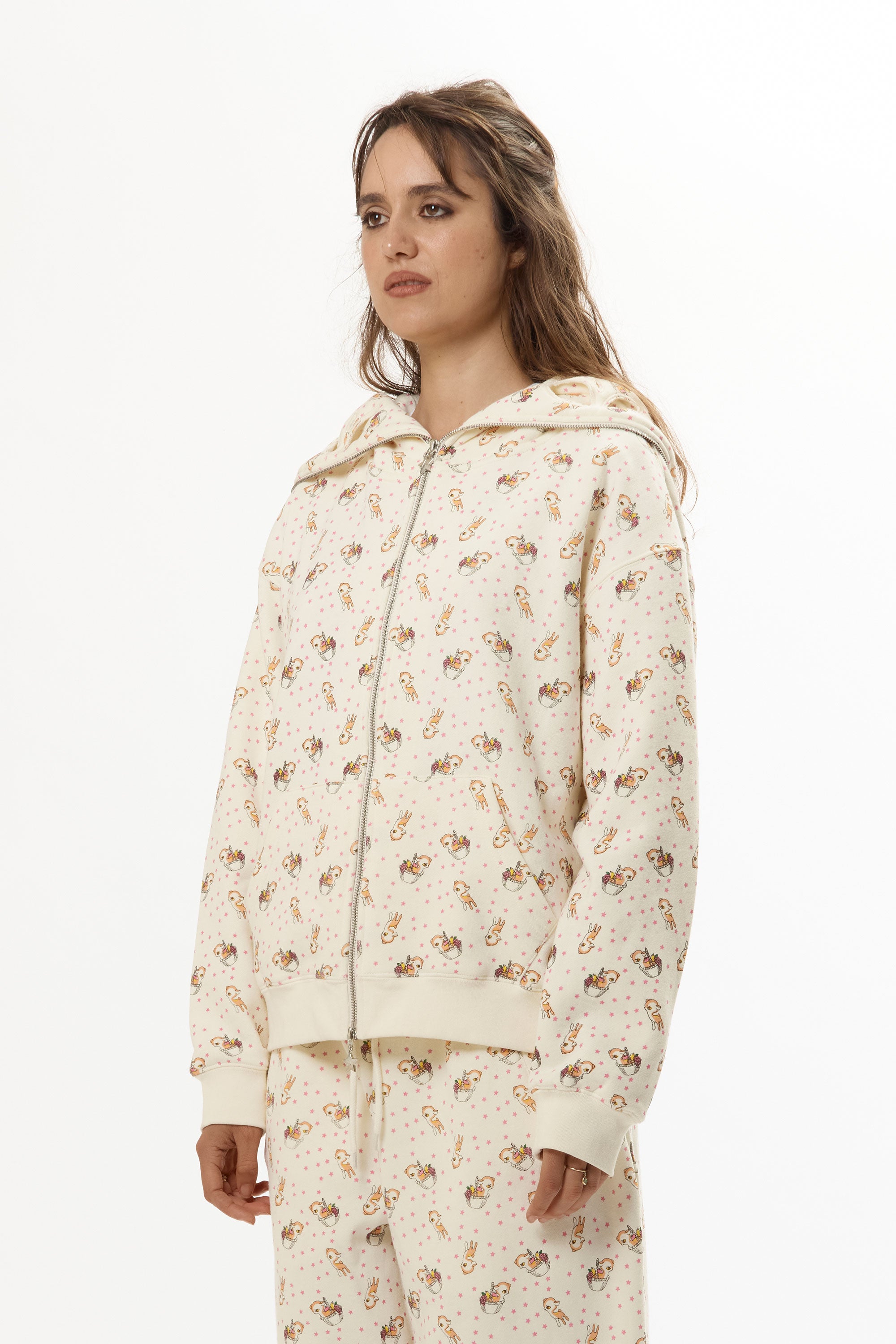 PEACH DEER BUTTERFLY HOODIE