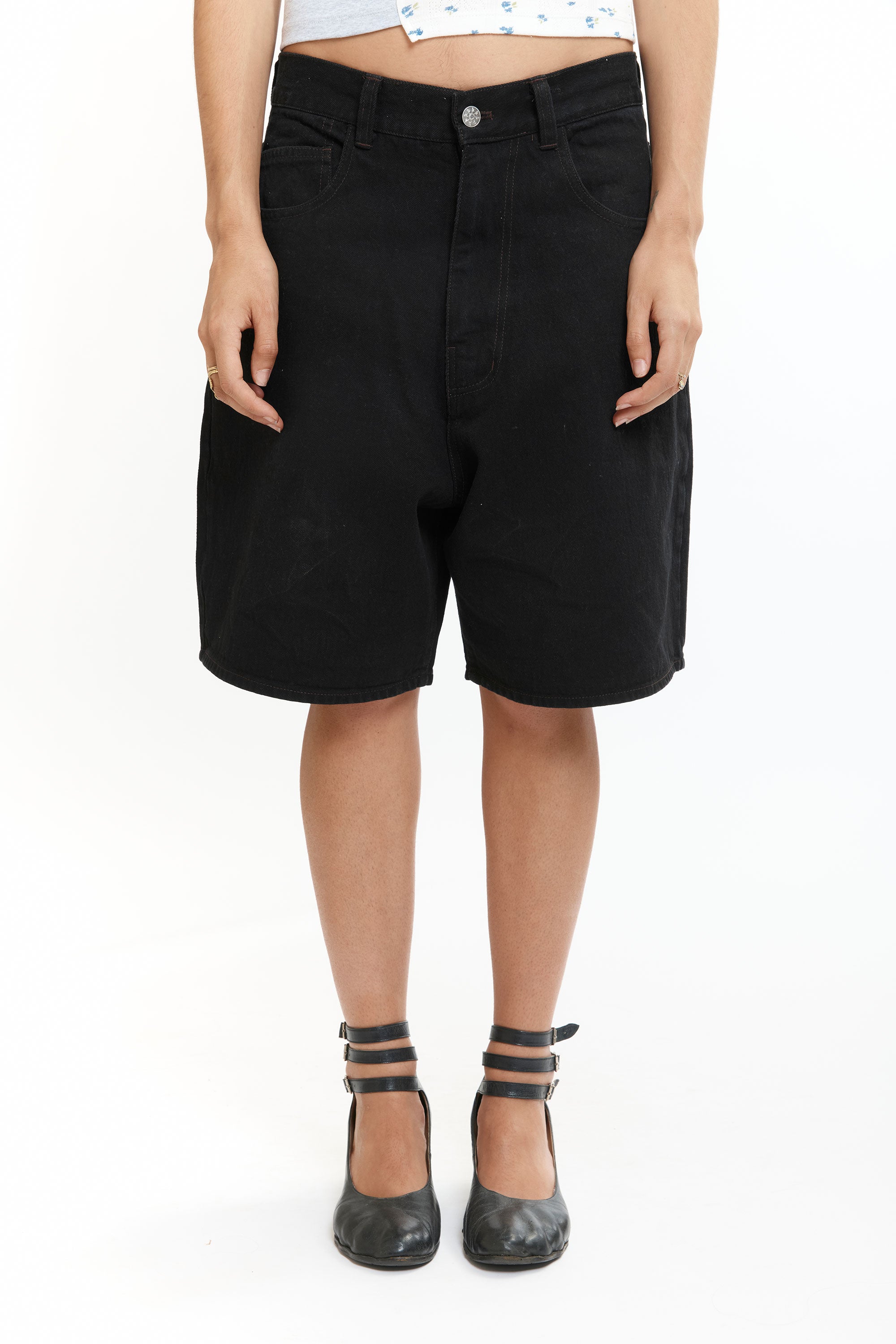 The 6 POCKET DENIM SHORTS BLACK available online with global shipping, and in PAM Stores Melbourne and Sydney.