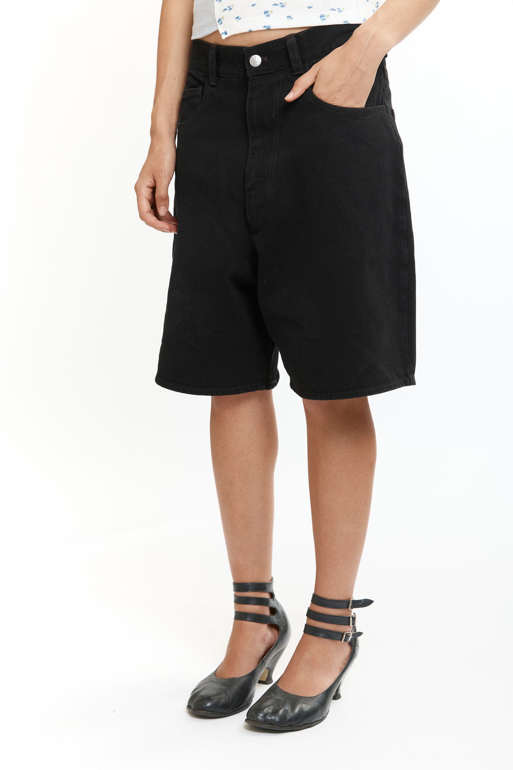 The 6 POCKET DENIM SHORTS BLACK available online with global shipping, and in PAM Stores Melbourne and Sydney.