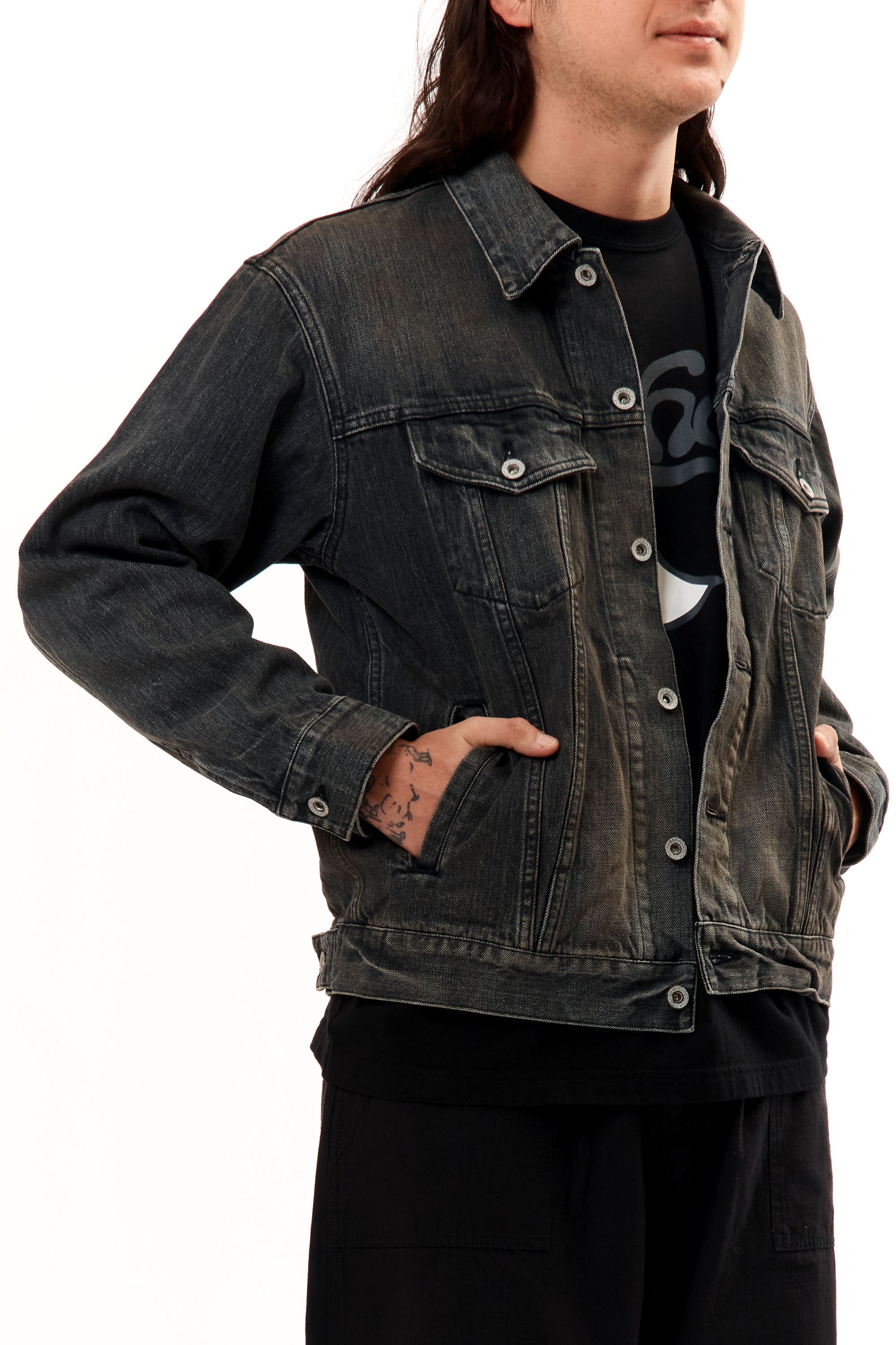 The WASHED BLACK DENIM TYPE-4 JACKET BLACK available online with global shipping, and in PAM Stores Melbourne and Sydney.