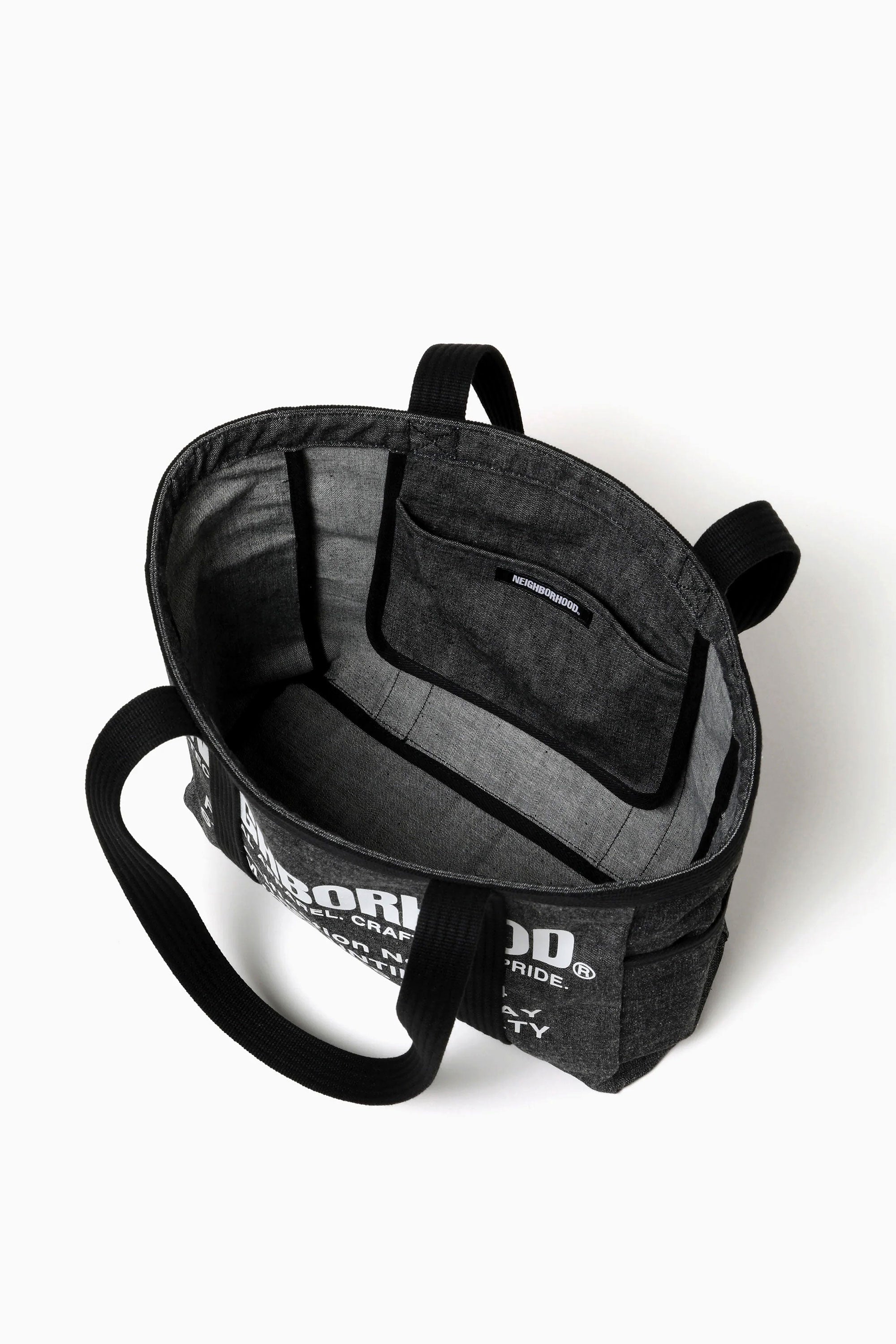 The DENIM TOTE BAG MEDIUM BLACK available online with global shipping, and in PAM Stores Melbourne and Sydney.