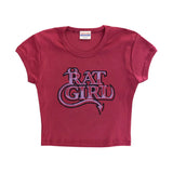 The EVIL DOLL BABY TEE RUBY available online with global shipping, and in PAM Stores Melbourne and Sydney.