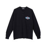The Diamond Logo Henley Sweatshirt Black available online with global shipping, and in PAM Stores Melbourne and Sydney.
