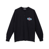 The Diamond Logo Henley Sweatshirt Black available online with global shipping, and in PAM Stores Melbourne and Sydney.