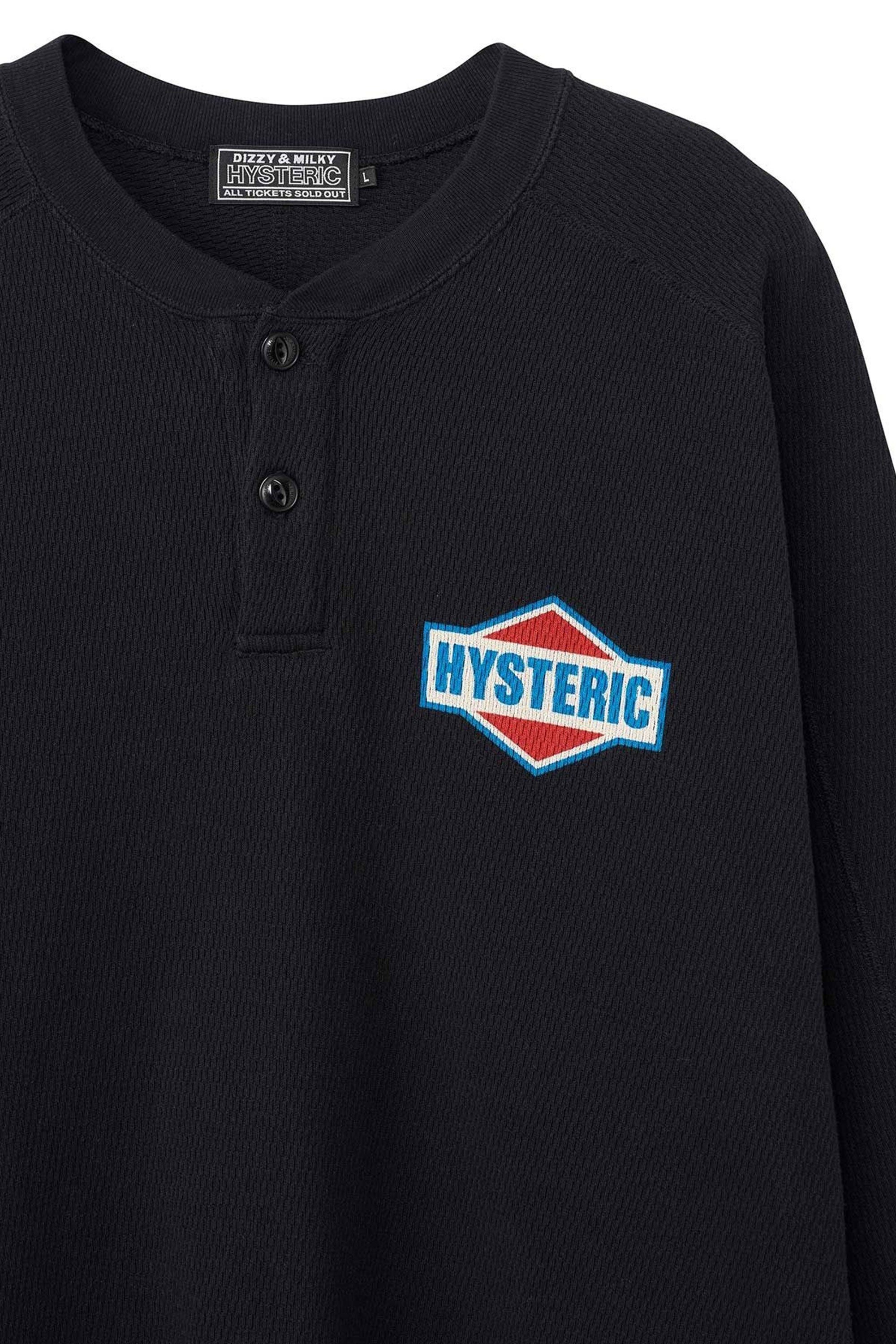The Diamond Logo Henley Sweatshirt Black available online with global shipping, and in PAM Stores Melbourne and Sydney.
