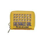 The DIZZY & MILKY Studded Round-Zip Wallet Yellow available online with global shipping, and in PAM Stores Melbourne and Sydney.