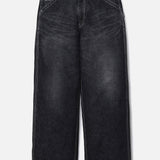 AW26 WASHED DENIM UTILITY PANTS BLACK