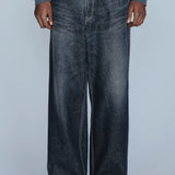 AW26 WASHED DENIM UTILITY PANTS BLACK