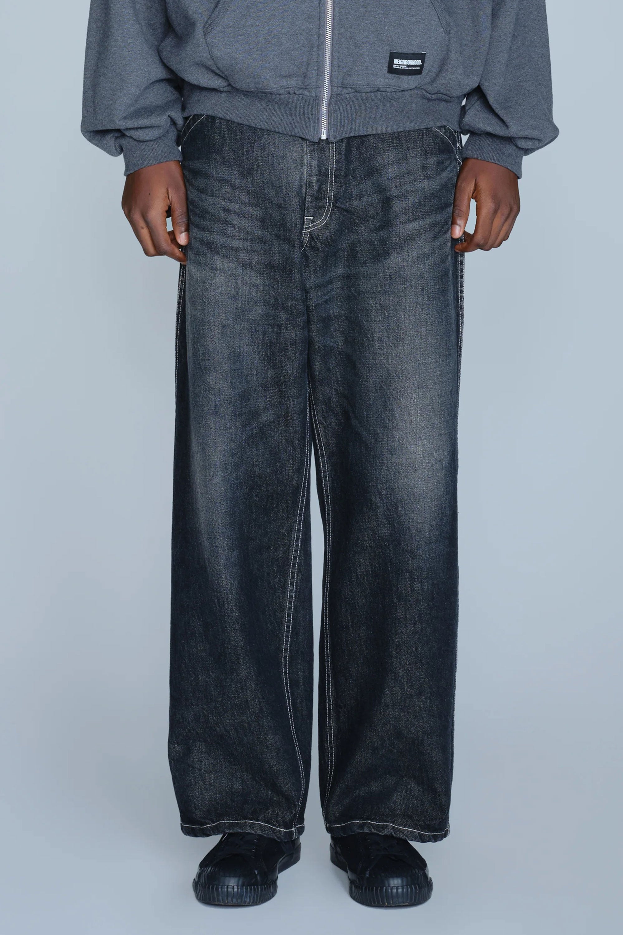 AW26 WASHED DENIM UTILITY PANTS BLACK