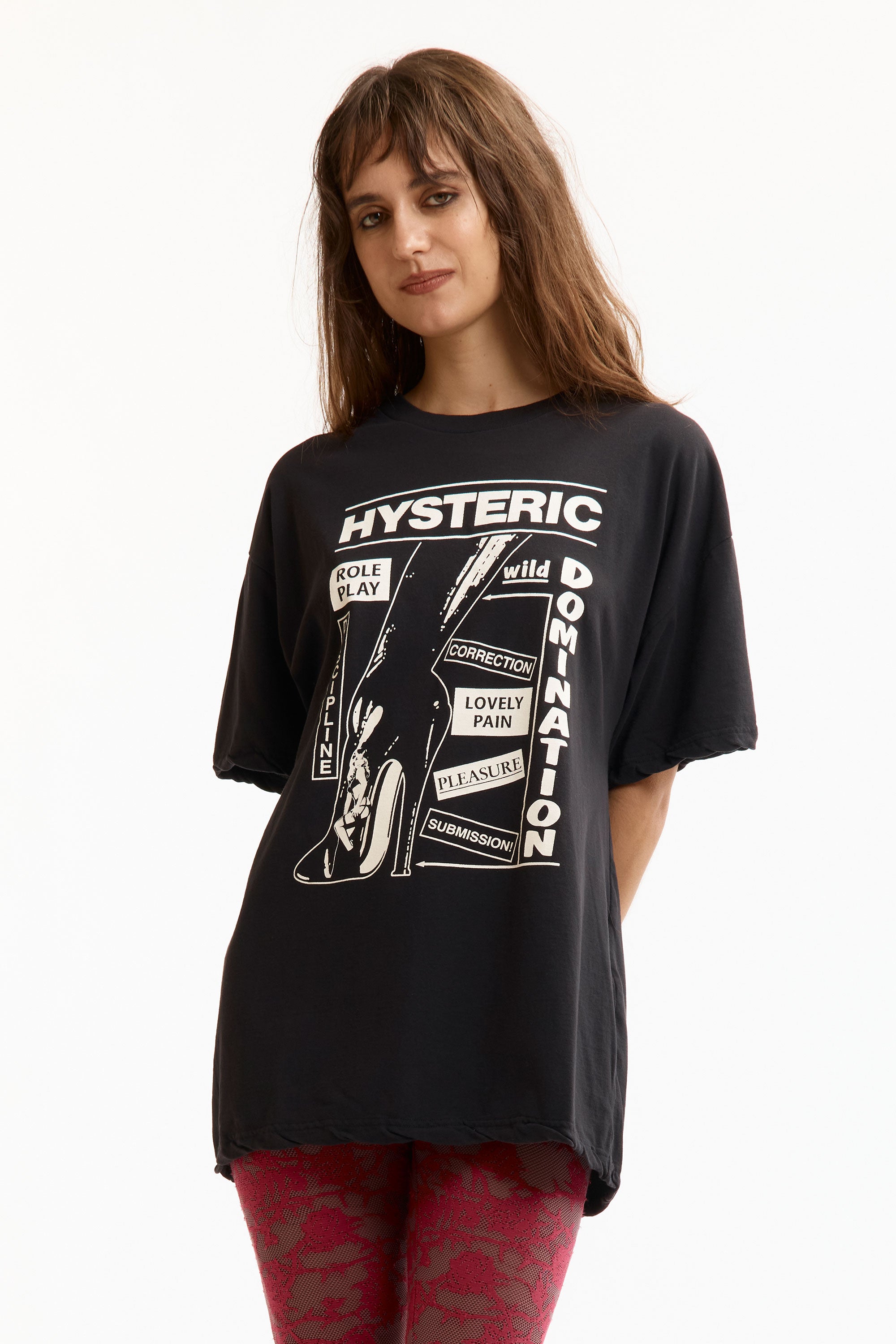 The HYS DOMINATRIX BOOT OVERSIZED T-SHIRT BLACK available online with global shipping, and in PAM Stores Melbourne and Sydney.