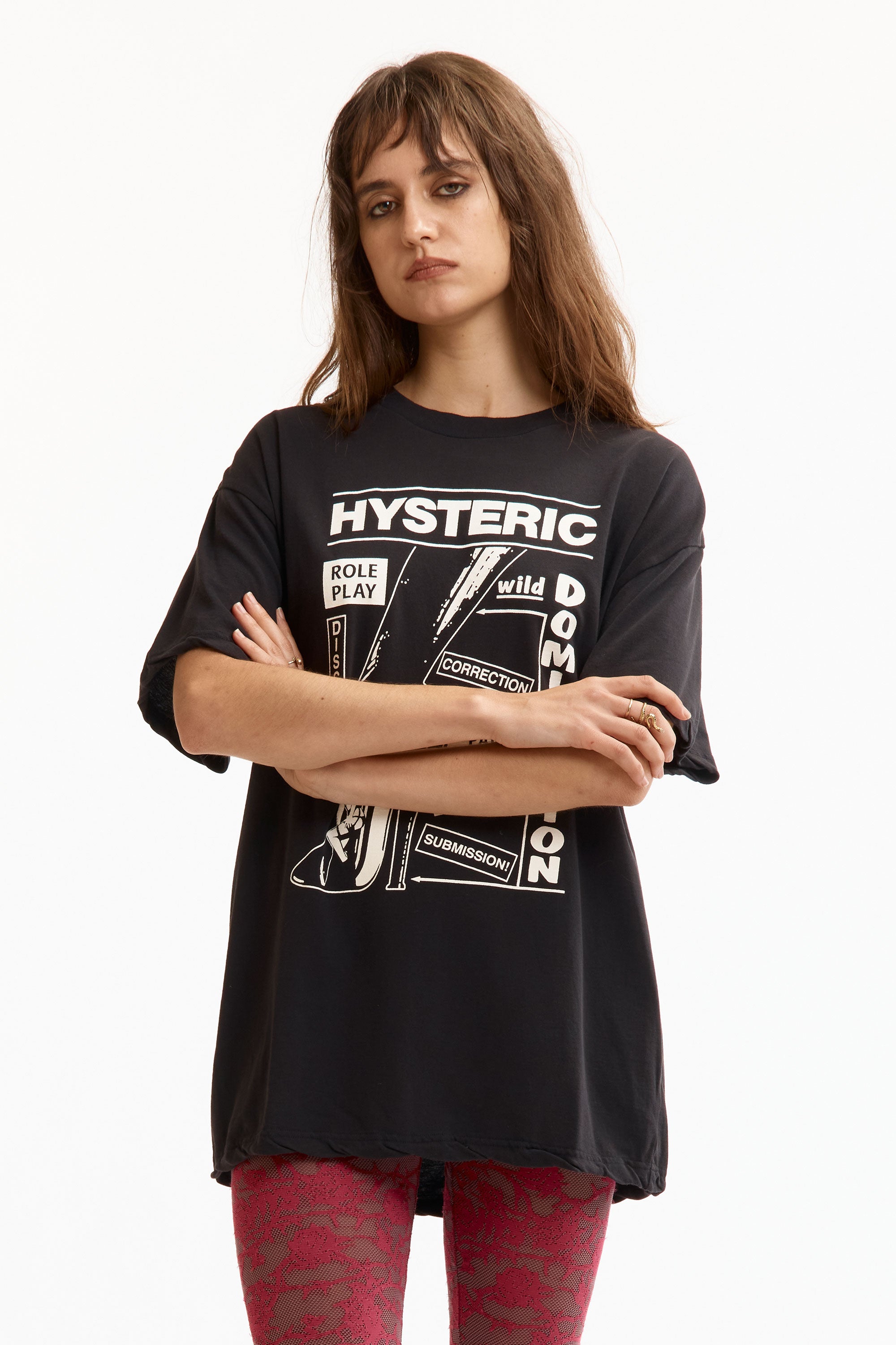 The HYS DOMINATRIX BOOT OVERSIZED T-SHIRT BLACK available online with global shipping, and in PAM Stores Melbourne and Sydney.