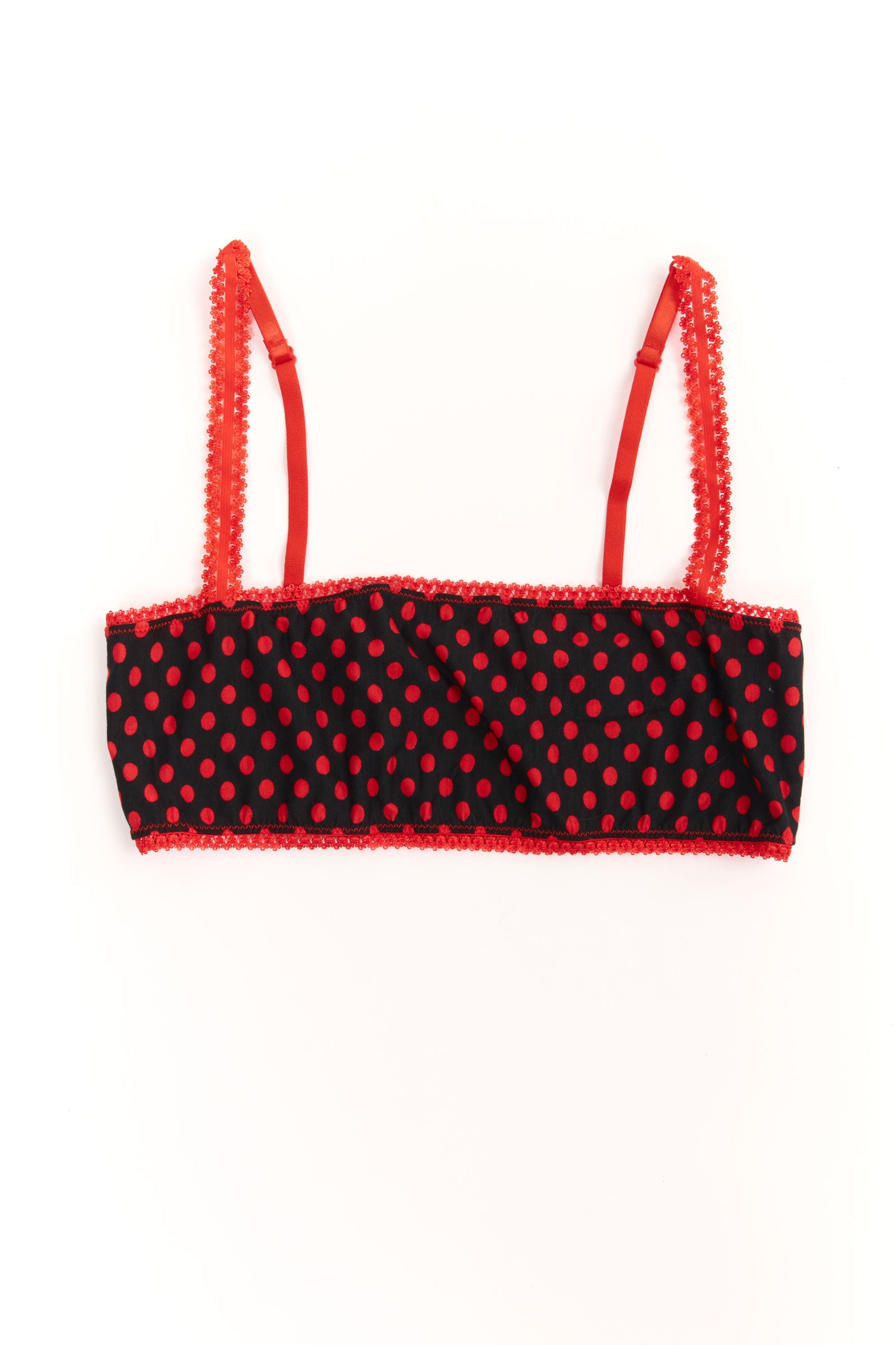 The MINNIE BRALETTE RED BLACK DOT available online with global shipping, and in PAM Stores Melbourne and Sydney.