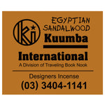 The KUUMBA - DESIGNERS INCENSE EGYPTIAN SANDALWOOD available online with global shipping, and in PAM Stores Melbourne and Sydney.
