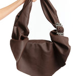 The KARLA LAIDLAW - EMS BAG SMALL BROWN  available online with global shipping, and in PAM Stores Melbourne and Sydney.