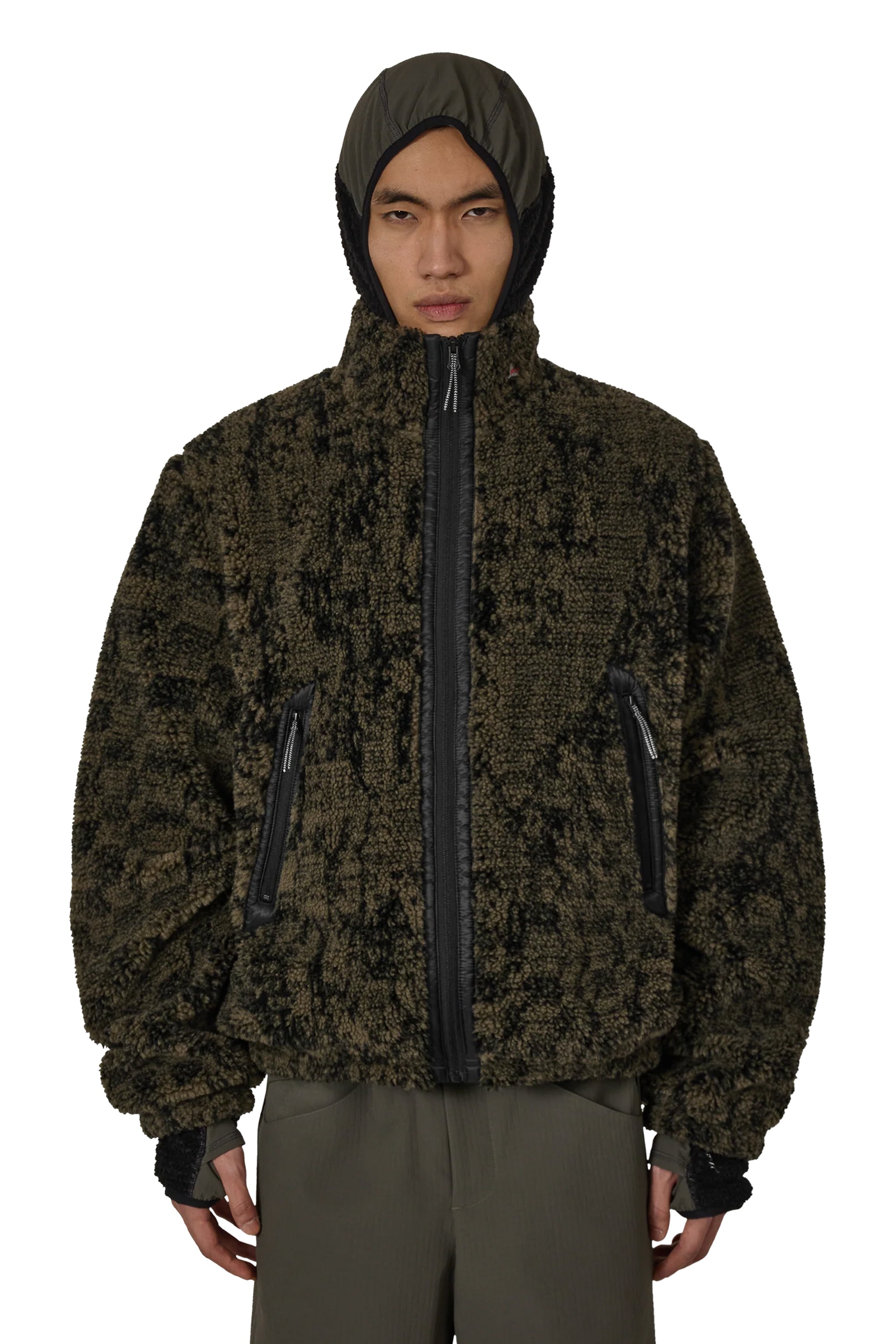 The Ewe Furry Jacket Olive available online with global shipping, and in PAM Stores Melbourne and Sydney.