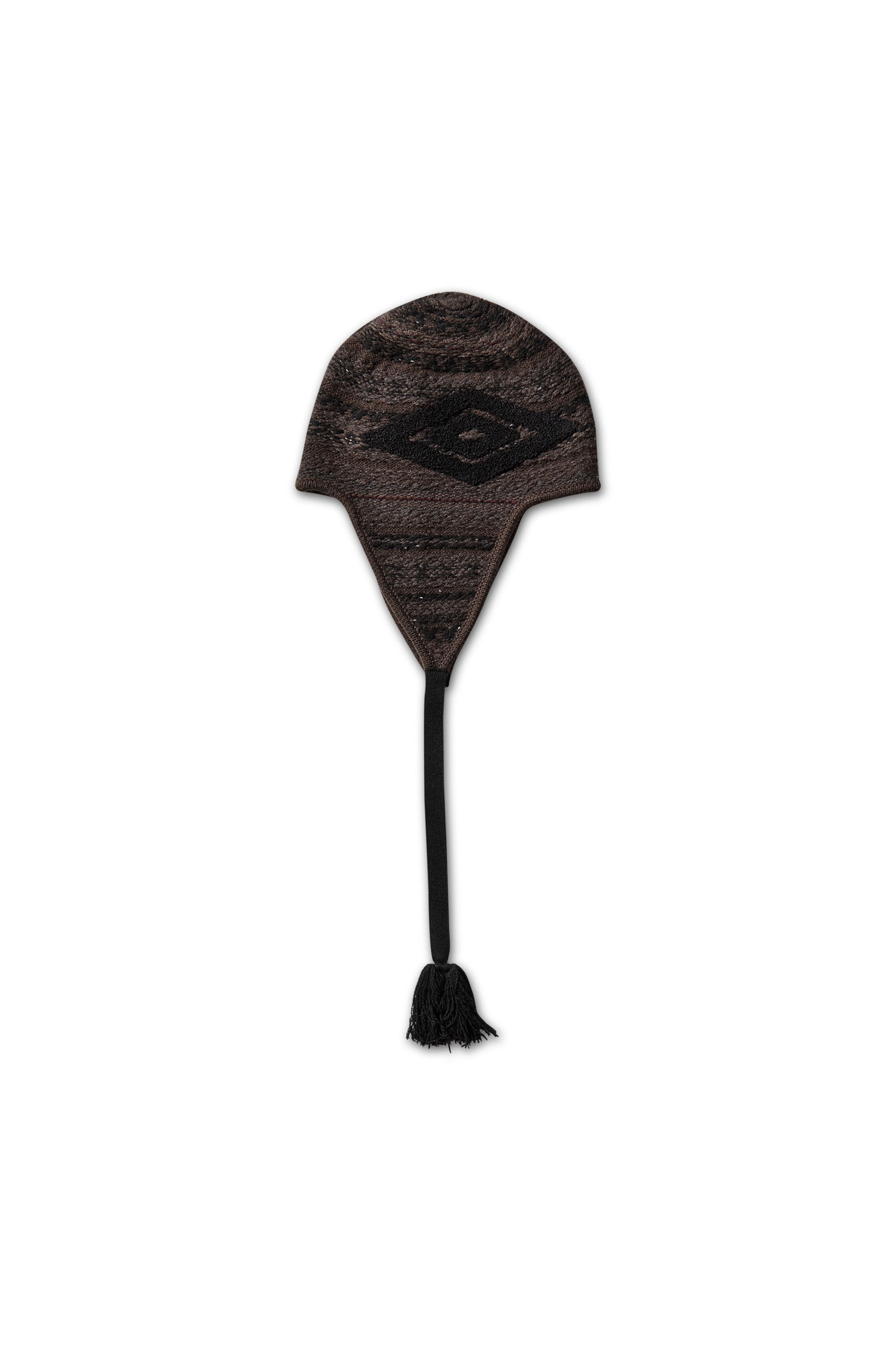 The FAIR ISLE BEANIE BLACK BROWN available online with global shipping, and in PAM Stores Melbourne and Sydney.