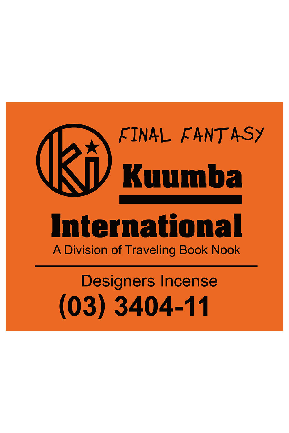 The KUUMBA - DESIGNERS INCENSE 30 PACK 1/2 SIZE FINAL FANTASY available online with global shipping, and in PAM Stores Melbourne and Sydney.