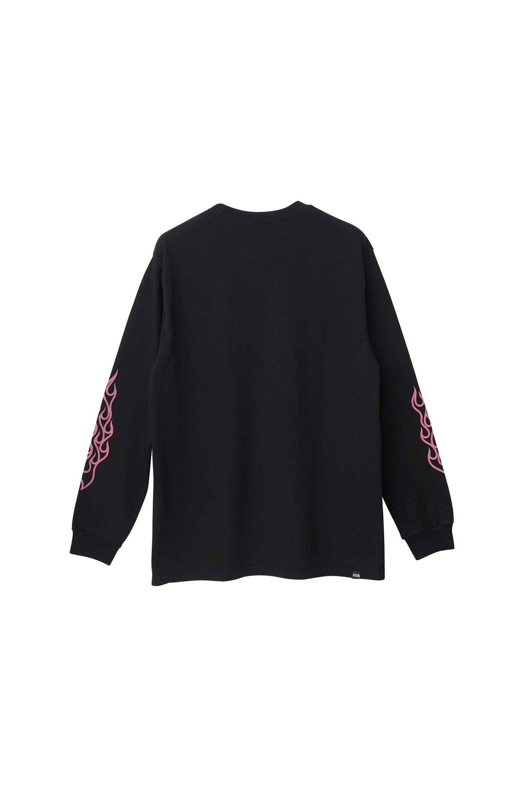 FIRE BEAR GUITAR LS T-shirt Black