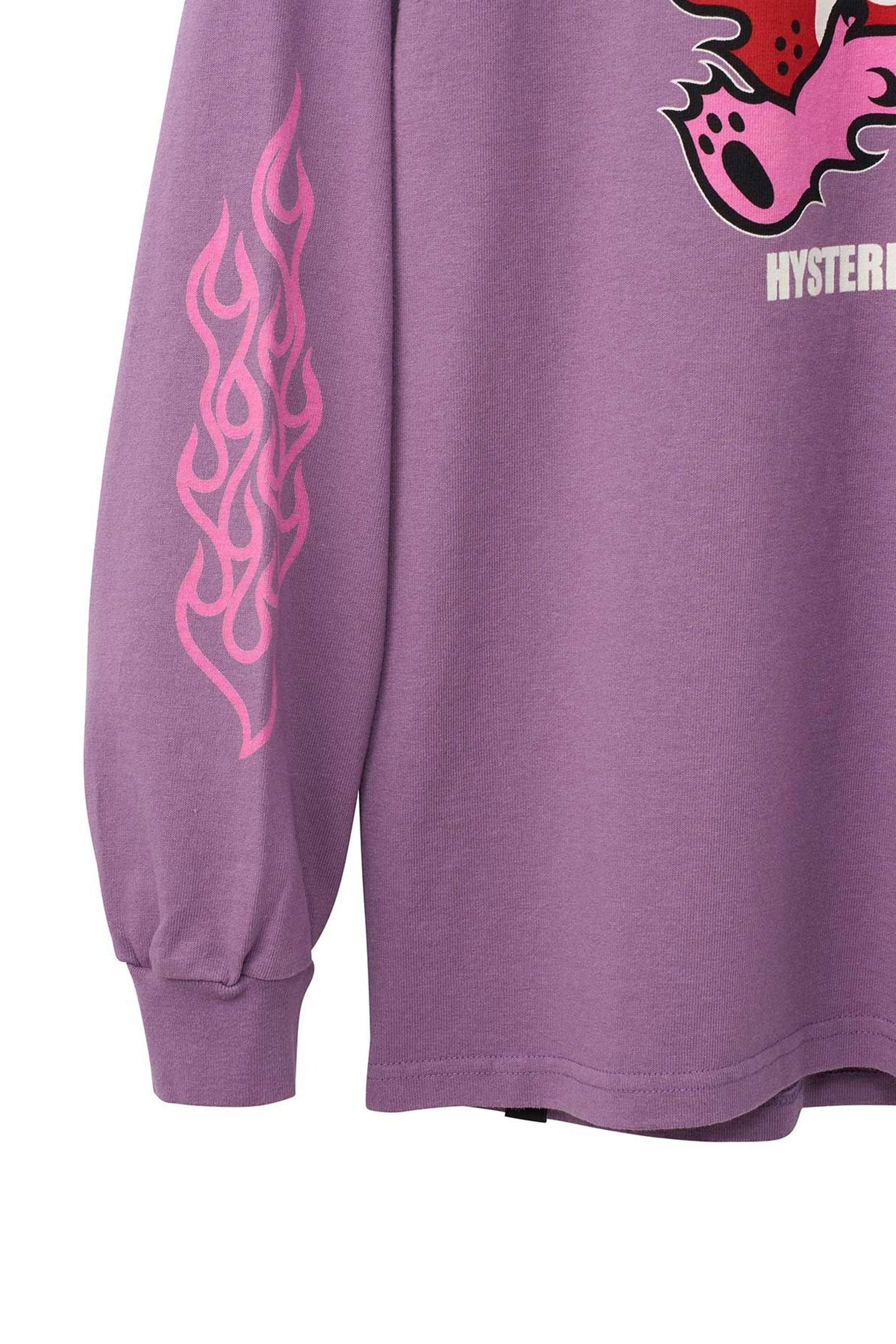 The FIRE BEAR GUITAR LS T-shirt Purple available online with global shipping, and in PAM Stores Melbourne and Sydney.