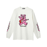 FIRE BEAR GUITAR LS T-shirt White