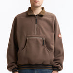 The FLEECE HALF ZIP UP KHAKI available online with global shipping, and in PAM Stores Melbourne and Sydney.