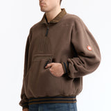 The FLEECE HALF ZIP UP KHAKI available online with global shipping, and in PAM Stores Melbourne and Sydney.