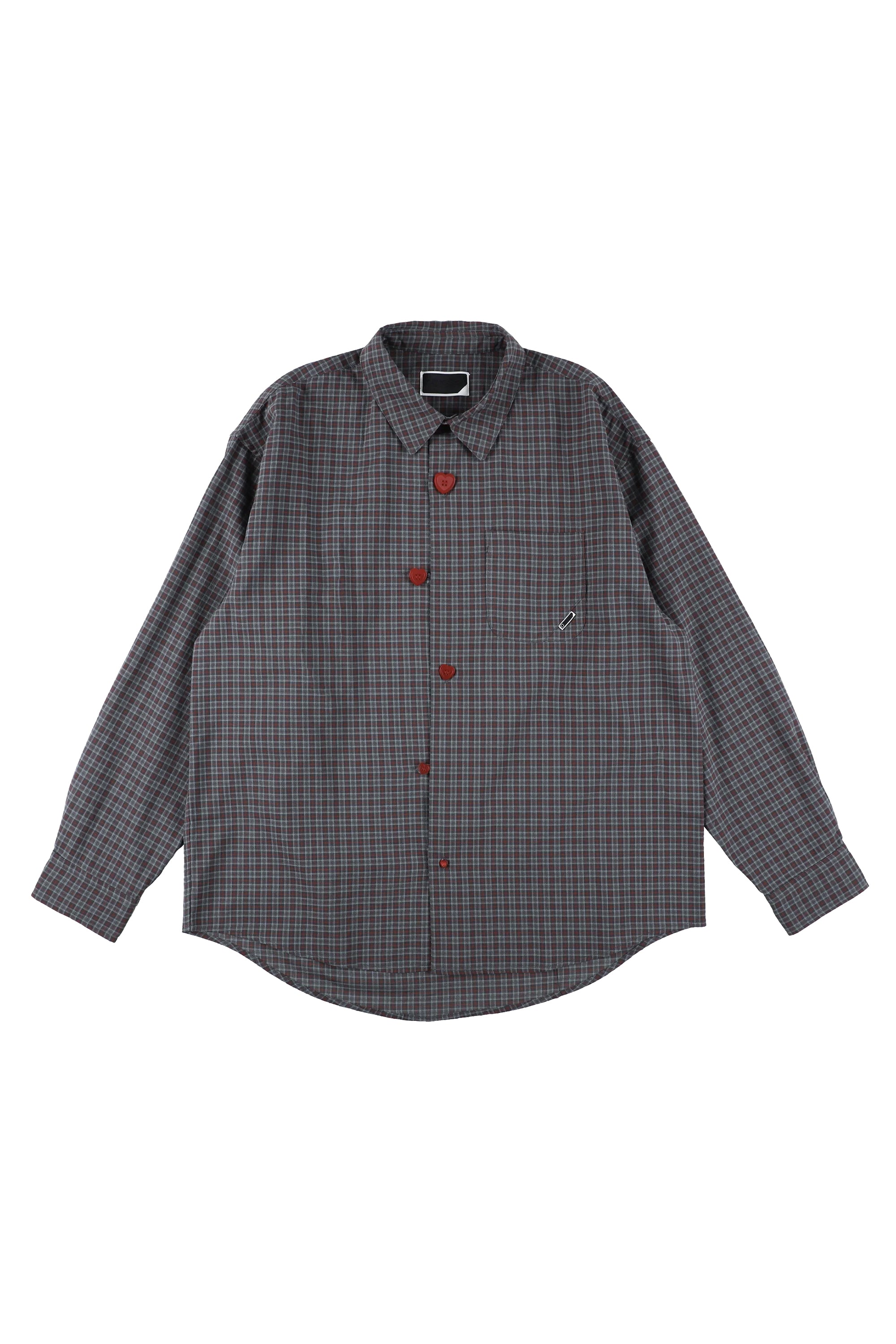 The FLOATING HEART SHIRT CHECK CHARCOAL available online with global shipping, and in PAM Stores Melbourne and Sydney.