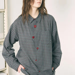 The FLOATING HEART SHIRT CHECK CHARCOAL available online with global shipping, and in PAM Stores Melbourne and Sydney.