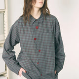 The FLOATING HEART SHIRT CHECK CHARCOAL available online with global shipping, and in PAM Stores Melbourne and Sydney.