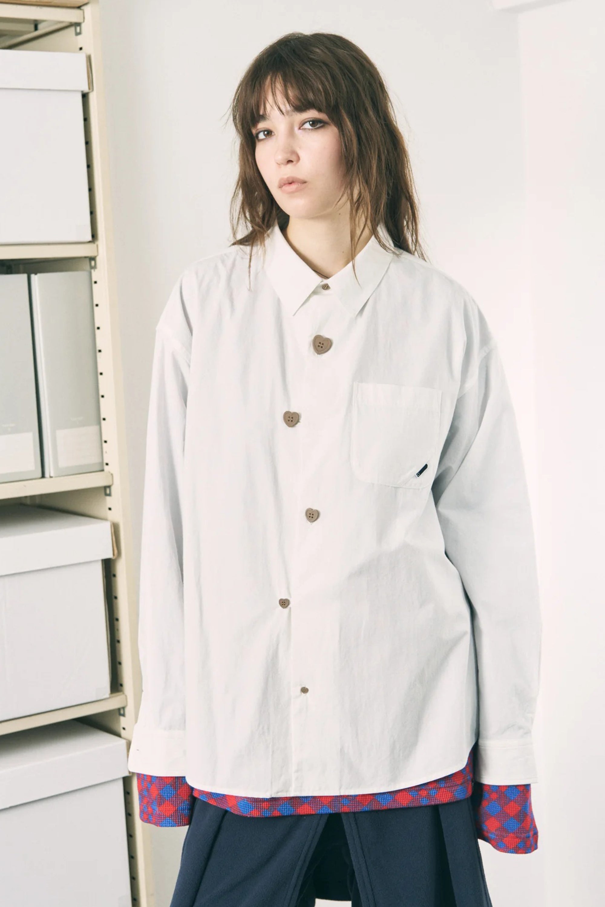 The FLOATING HEART SHIRT CHECK OFFWHITE available online with global shipping, and in PAM Stores Melbourne and Sydney.