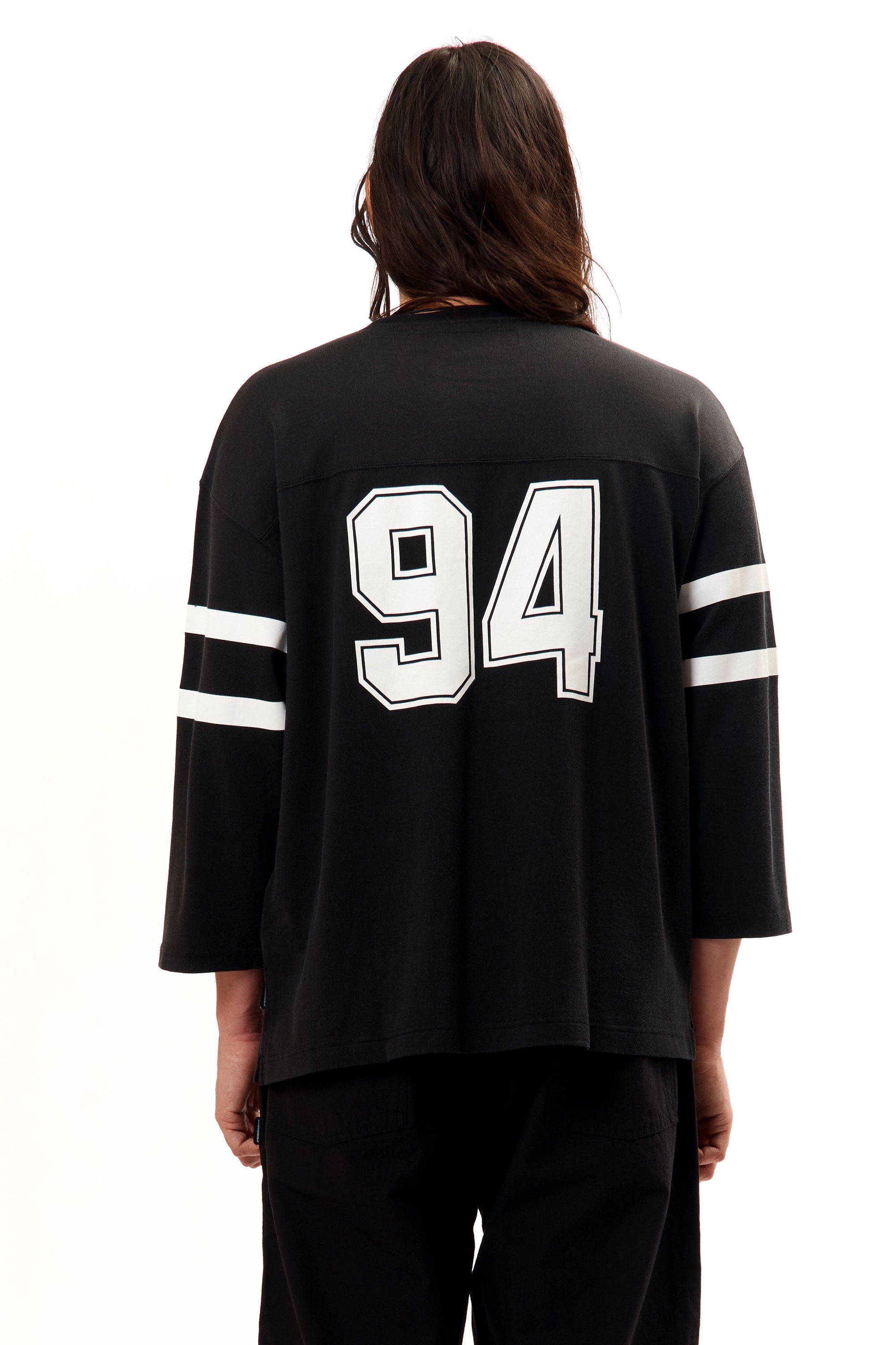 The FOOTBALL SHIRT LONGSLEEVE BLACK available online with global shipping, and in PAM Stores Melbourne and Sydney.