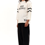 The FOOTBALL SHIRT LONGSLEEVE WHITE available online with global shipping, and in PAM Stores Melbourne and Sydney.