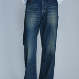 The WASHED DENIM FULL CUT PANTS INDIGO available online with global shipping, and in PAM Stores Melbourne and Sydney.