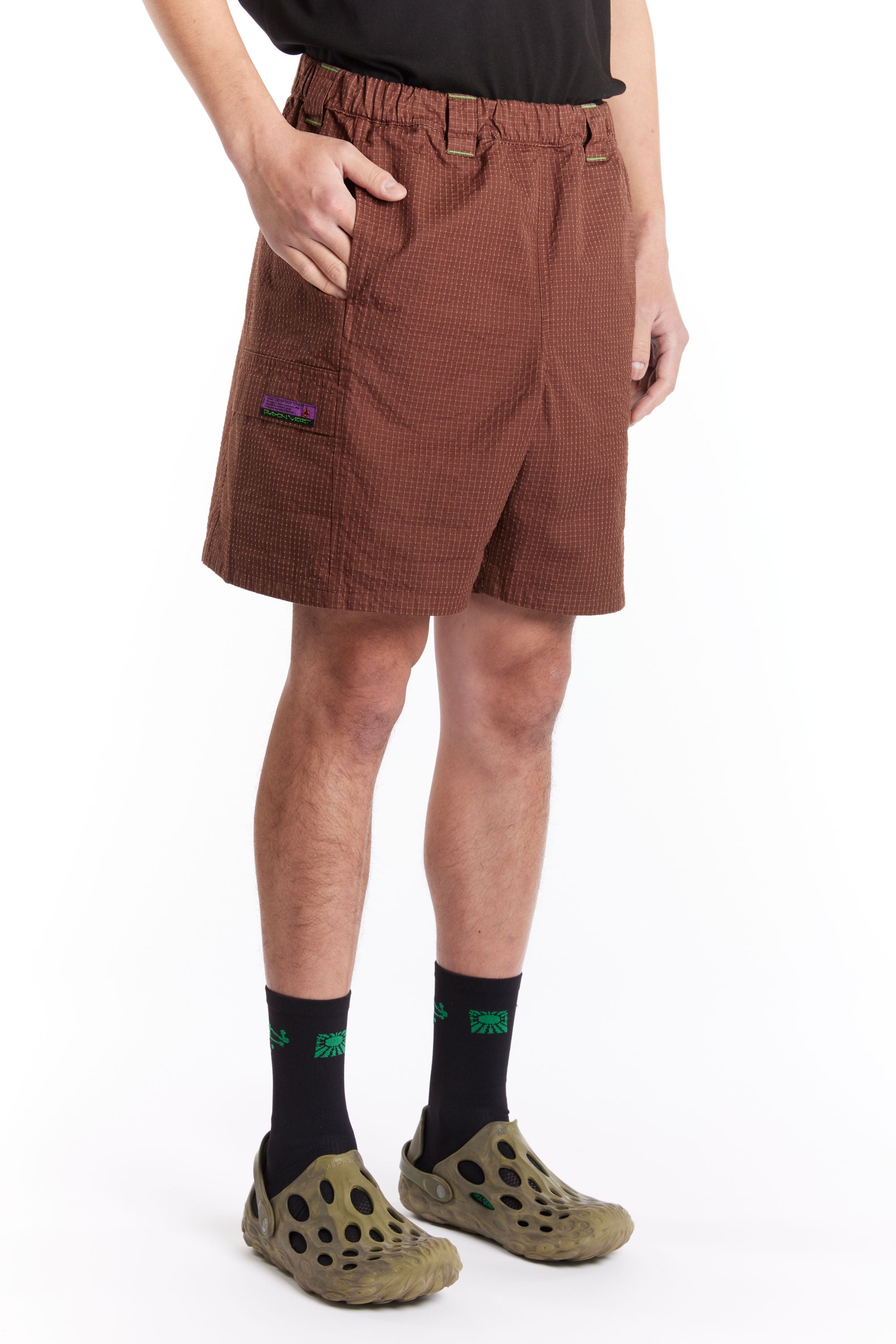 The RAYON VERT - FURIO SHORTS GRAVEYARD BROWN available online with global shipping, and in PAM Stores Melbourne and Sydney.