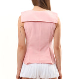 The CAROLINE TOP PINK WHITE GINGHAM available online with global shipping, and in PAM Stores Melbourne and Sydney.