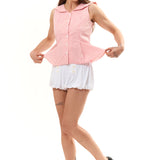 The CAROLINE TOP PINK WHITE GINGHAM available online with global shipping, and in PAM Stores Melbourne and Sydney.