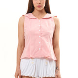 The CAROLINE TOP PINK WHITE GINGHAM available online with global shipping, and in PAM Stores Melbourne and Sydney.