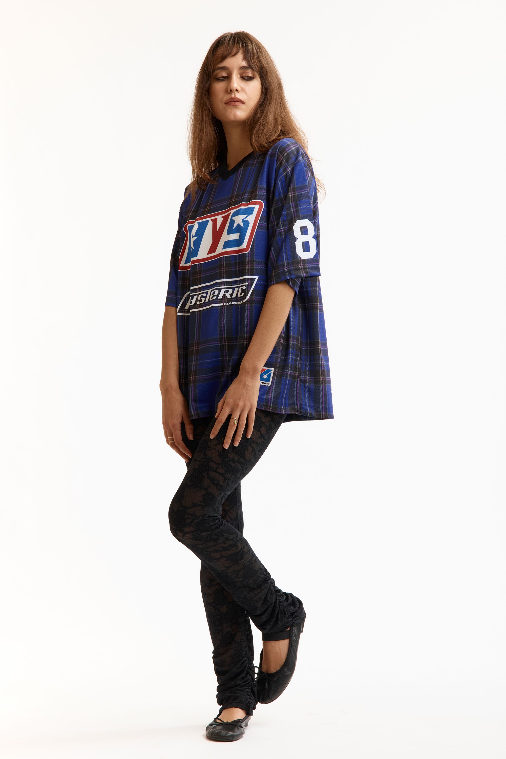 The GUITAR GIRL 84 FOOTBALL SHIRT available online with global shipping, and in PAM Stores Melbourne and Sydney.