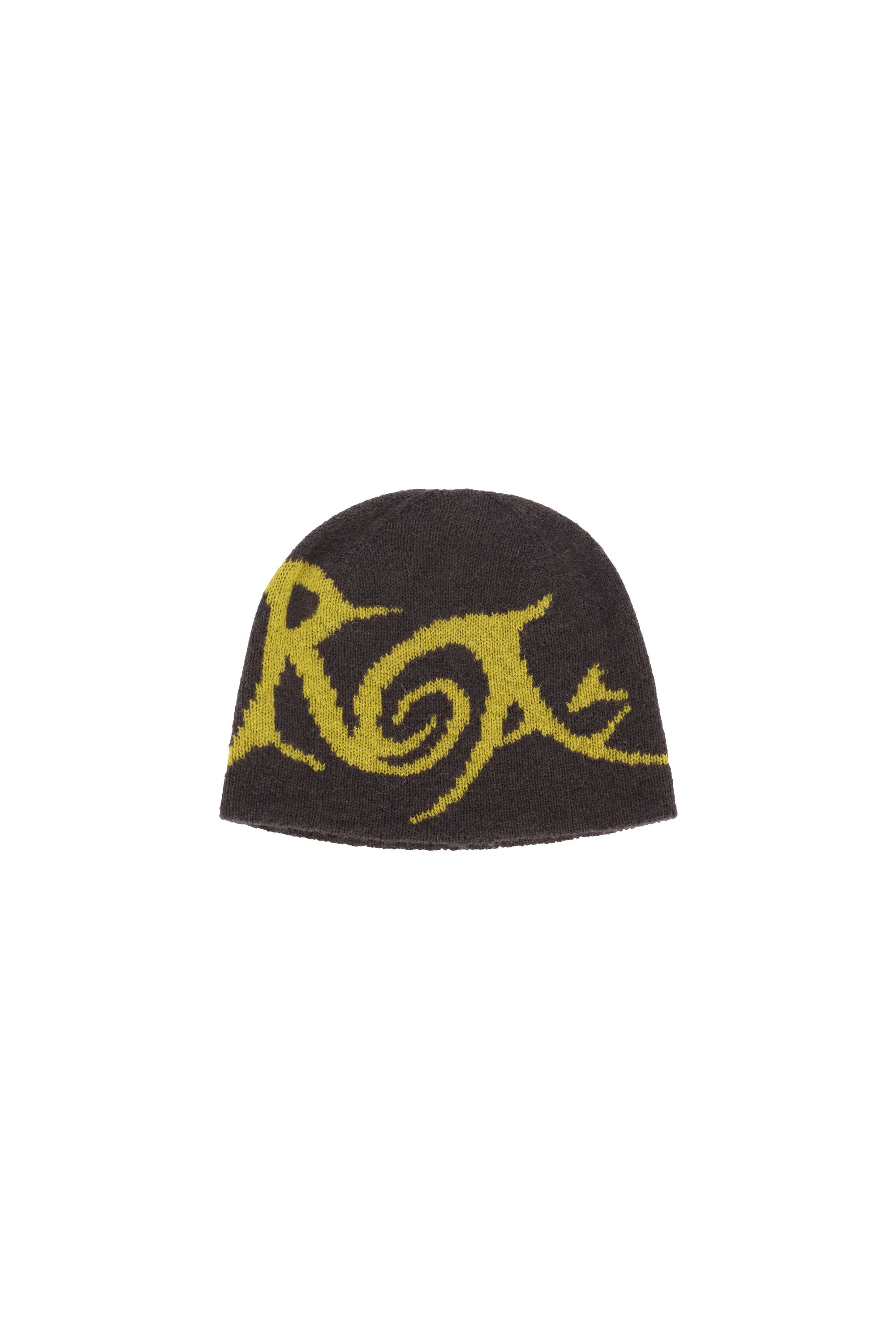 The ROA - GRAPHIC BEANIE BROWN YELLOW  available online with global shipping, and in PAM Stores Melbourne and Sydney.