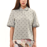 The GREY POLKA DOT POLO SHIRT available online with global shipping, and in PAM Stores Melbourne and Sydney.