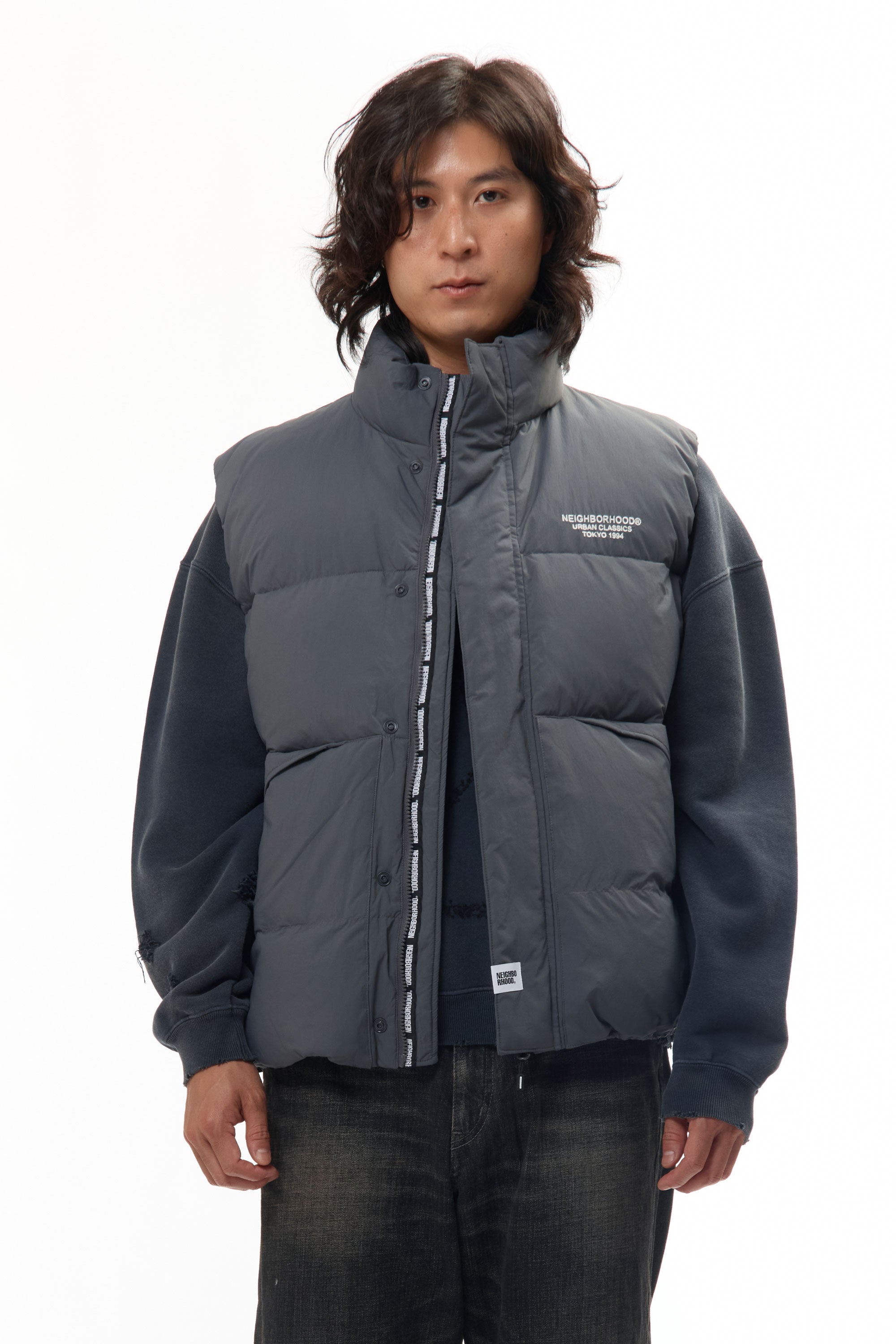 The CLASSIC DOWN VEST GREY available online with global shipping, and in PAM Stores Melbourne and Sydney.