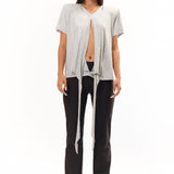 The Scrunch Tie T-Shirt Grey Marle available online with global shipping, and in PAM Stores Melbourne and Sydney.