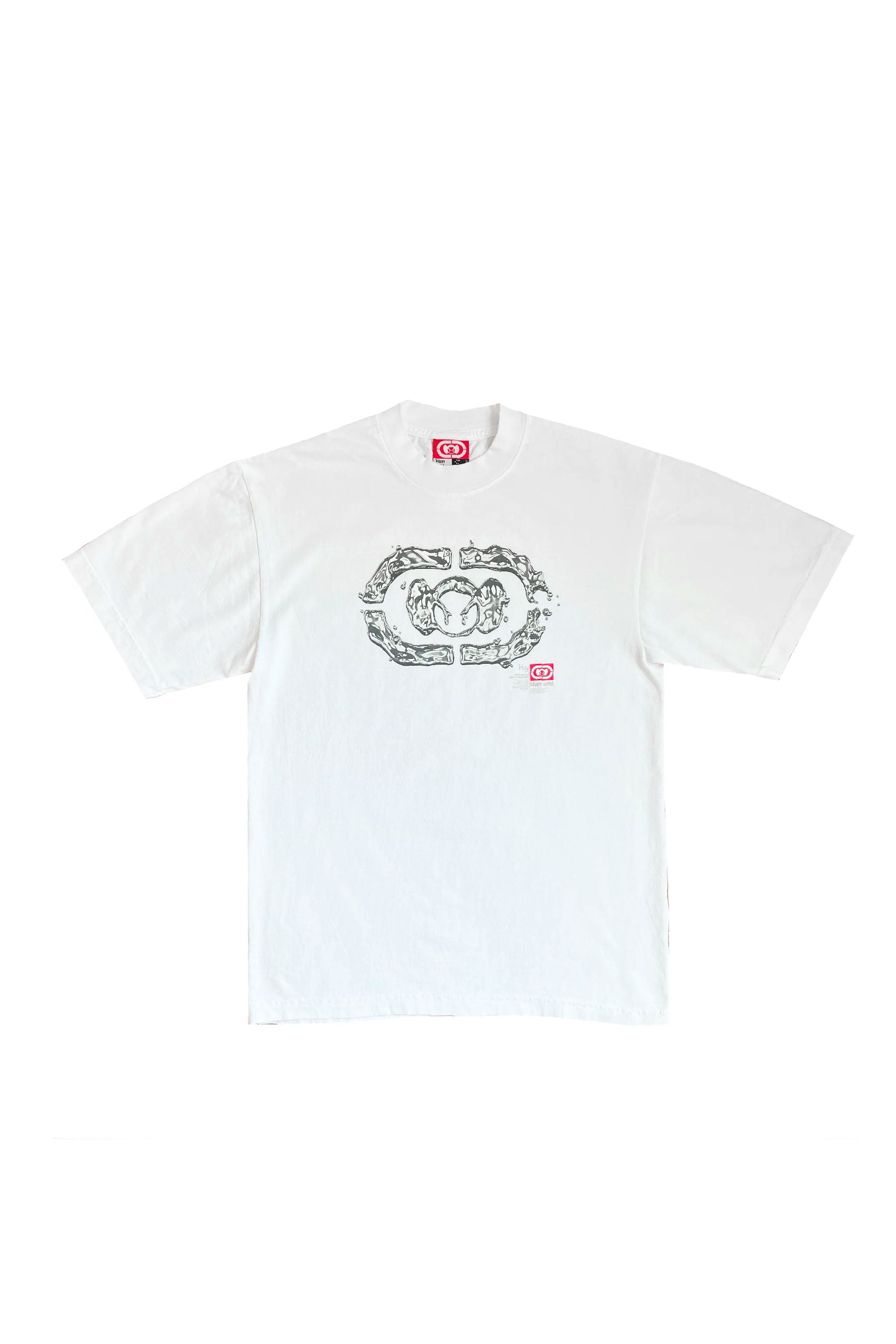 The HAPPY 99 - LIQUID MERCURY TEE WHITE available online with global shipping, and in PAM Stores Melbourne and Sydney.